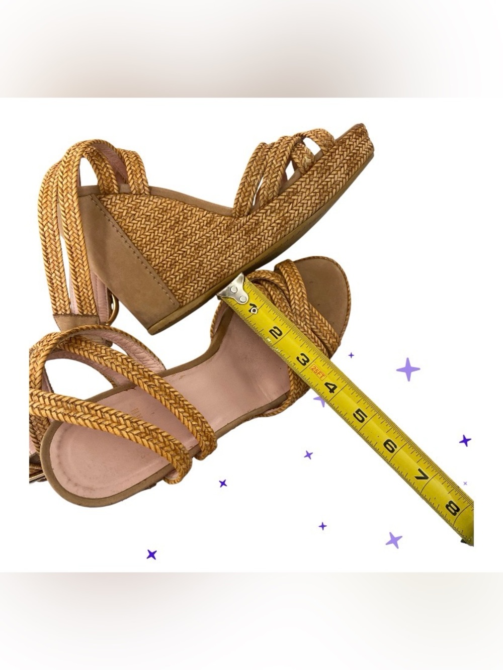Stuart Weitzman REINS Braided
Leather Crisscross Wedge Lanyard
Sandal size 7.5 - Picture 10 of 12